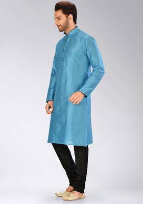 Firoza dupion art silk mens kurta churidar set 2