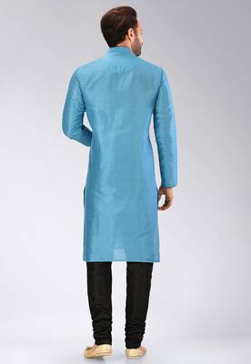 Firoza dupion art silk mens kurta churidar set 3