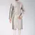 Grey dupion art silk mens kurta churidar set