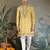 Yellow viscose silk thead with sequins embroidered work wedding function festival party wear straight kurta