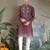 Brown viscose silk thead with sequins embroidered work wedding function festival party wear straight kurta
