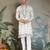 White viscose silk thead with sequins embroidered work wedding function festival party wear straight kurta