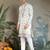 White viscose silk thead with sequins embroidered work wedding function festival party wear straight kurta