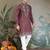 Brown viscose silk thead with sequins embroidered work wedding function festival party wear straight kurta