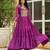 Wine faux georgette leheriya print with kutchi patche work navratri kurti-Full Stitched Free Size