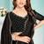 Black Zarkan Hand Work Chiffon Saree