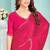 Rani pink Zarkan Hand Work Chiffon Saree