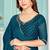 Teal Blue Zarkan Hand Work Chiffon Saree