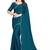 Teal Blue Zarkan Hand Work Chiffon Saree