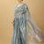 grey Twill net saree with sequin Blouse