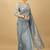 grey Twill net saree with sequin Blouse