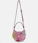 Lilac embellished clutch bag with sling