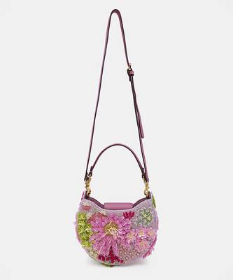 Lilac embellished clutch bag with sling 2