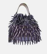 Porcupine hand embellished purple potli bag
