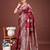 Emerald maroon banarasi silk saree with zari floral work – elegance woven in every thread