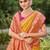Mustard kanjivaram silk woven work traditional tassels saree