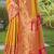 Mustard kanjivaram silk woven work traditional tassels saree