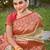 Cream kanjivaram silk woven work traditional tassels saree