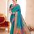 Turquoise paithani silk woven zari work traditional tassle saree