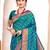 Turquoise paithani silk woven zari work traditional tassle saree