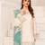 Off White Crepe With Embroidery Work With Aqua Blue Dupatta