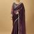 Maroon Twill net Lace saree with sequin Blouse