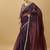 Maroon Twill net Lace saree with sequin Blouse