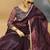 Maroon Twill net Lace saree with sequin Blouse