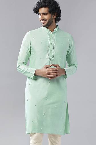 Men green kurta