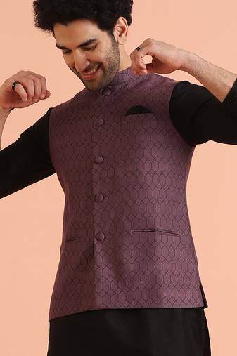 Men mauve nehru jacket