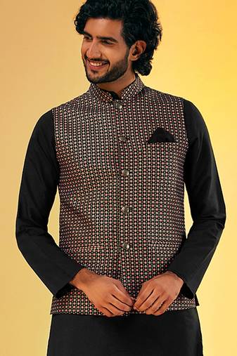 Men black nehru jacket