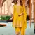 Yellow embroidered chinon pakistani salwar suit