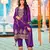 Purple embroidered chinon pakistani salwar suit
