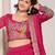 Pink Silk Thread Embroidered Lehenga Choli With Dupatta