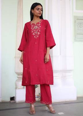 Magenta pink floral bouquet suit set 1