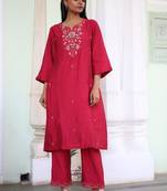 Magenta pink floral bouquet suit set