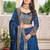 Blue Sequins Embroidered Reception Wear Lehenga Choli