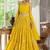 Yellow Georgette Embellished Foil Printed Tiered Lehenga Choli Set