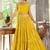 Yellow Georgette Embellished Foil Printed Tiered Lehenga Choli Set