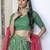 Green Crepe Silk Digital Floral Printed Lehenga Choli With Dupatta