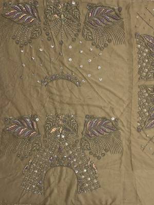 golden net sequins bridal lehenga set choli with dupatta with dupatta 5
