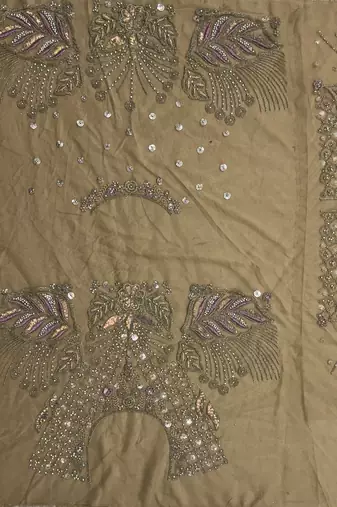 golden net sequins bridal lehenga set choli with dupatta with dupatta