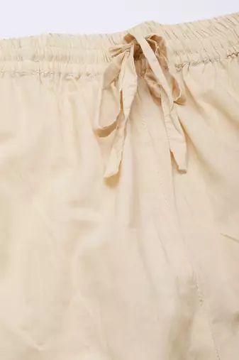Hand embroidered fawn cotton lucknowi chikankari palazzo