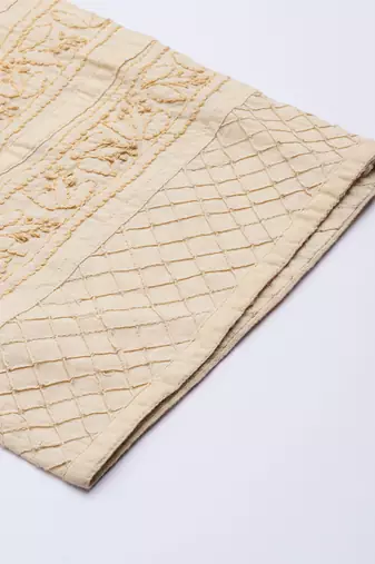 Hand embroidered fawn cotton lucknowi chikankari palazzo