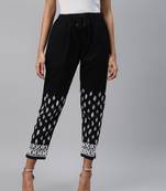 Hand embroidered black cotton lucknowi chikankari palazzo