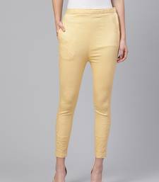 Hand embroidered fawn cotton lucknowi chikankari trouser