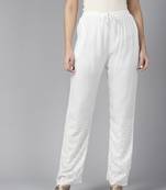 Hand embroidered white georgette lucknowi chikankari palazzo