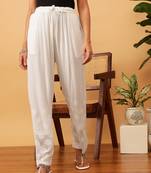 Hand embroidered white georgette lucknowi chikankari palazzo