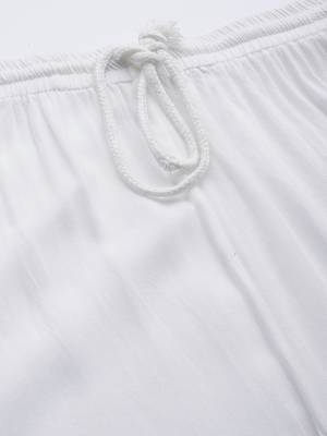 Hand embroidered white rayon lucknowi chikankari palazzo 5
