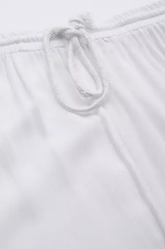 Hand embroidered white rayon lucknowi chikankari palazzo